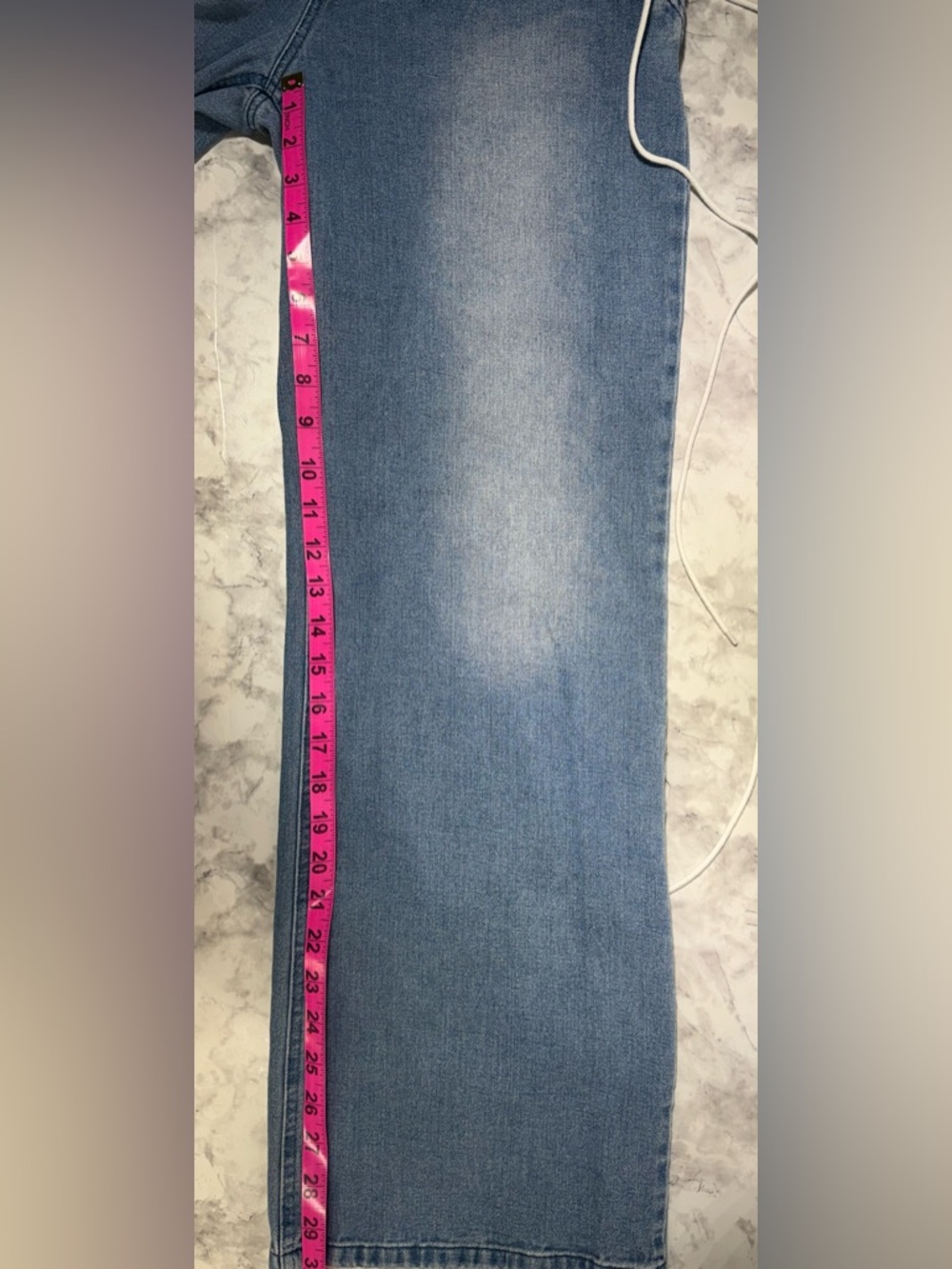 Le Lis Light Blue retro look flare-Leg Y2K faded Jean with Lace-Up Sides size L - Picture 5 of 9